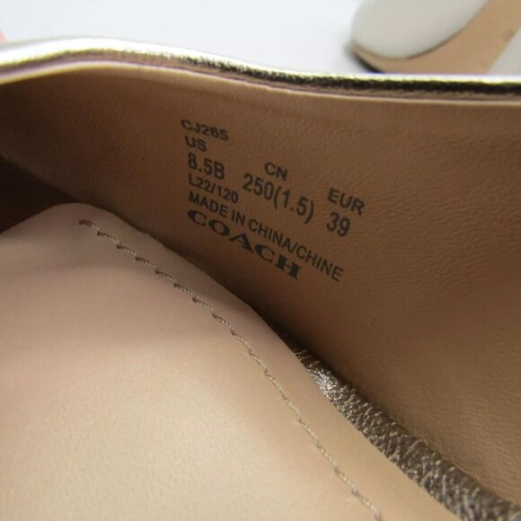 NEW COACH Womens Laurence Metallic Sandal Heeled Open Toe Champagne Size 8.5 - Picture 7 of 9